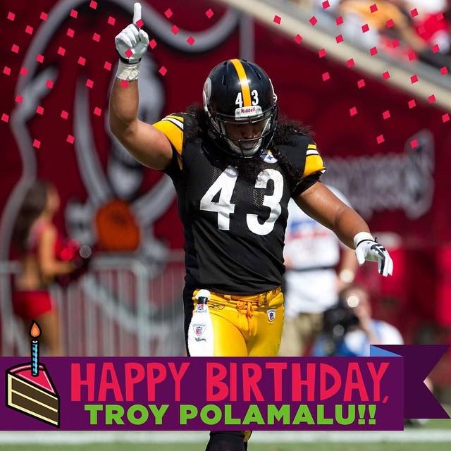 Double-tap to wish Troy Polamalu a Happy Birthday!  by nfl  