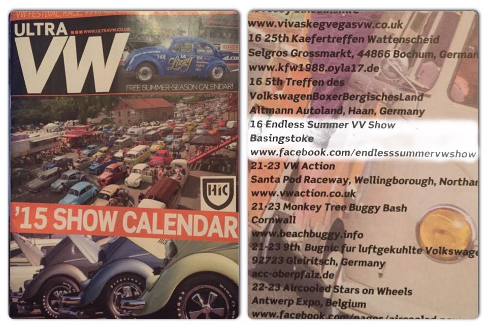 Pick up a copy of <a href="/UltraVW/">Ultra VW Magazine</a> this month and see us listed in their '15 Show Calendar. #EndlessSummerVwShow