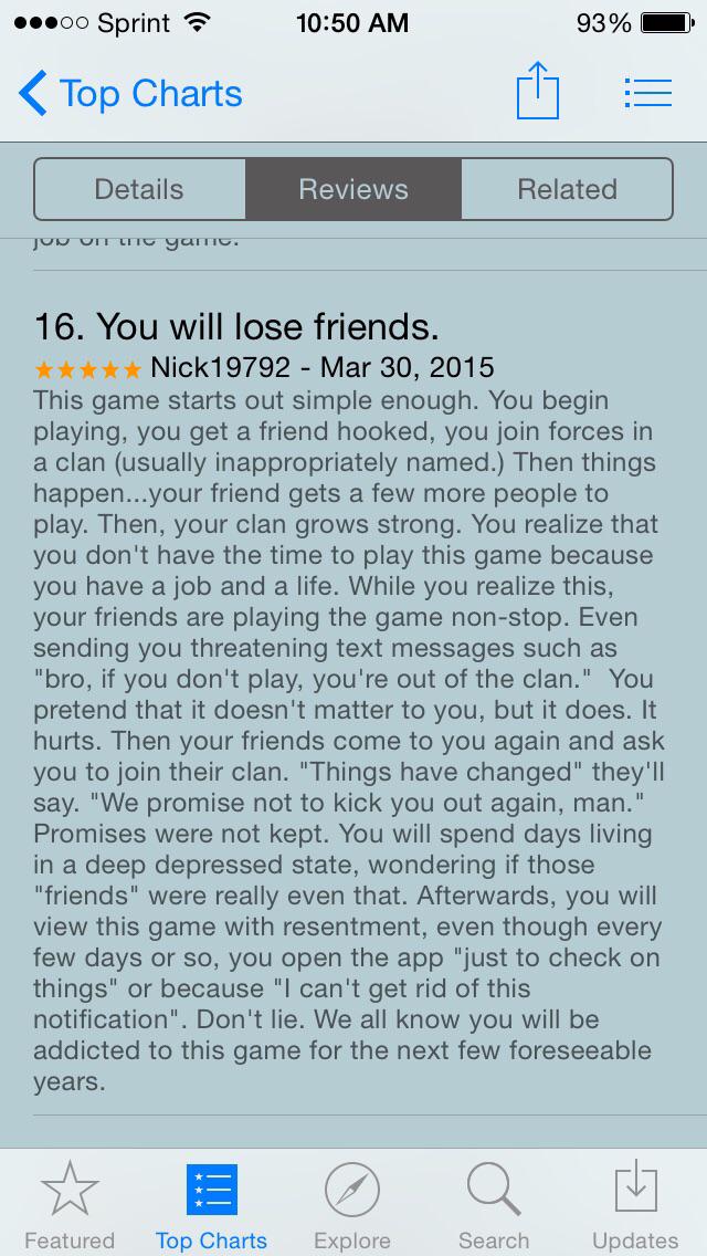 Deep App Store Review of Clash of Clans: bit.ly/1G9DyM8 lol