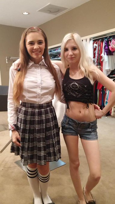 Naughty school girl seducing my professor ? with the sexy @PiperPerri by my side! #naughty #schoolgirl