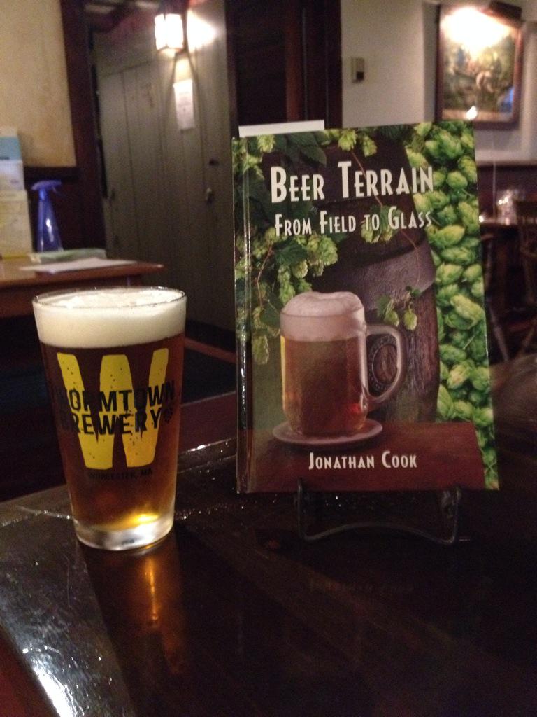 Homefieldbrew's tweet photo. Drinking Homefield 3 and signing copies of @BeerTerrain at Salem Cross Inn. @WormtownBrewery http://t.co/F5FLXkpQYP