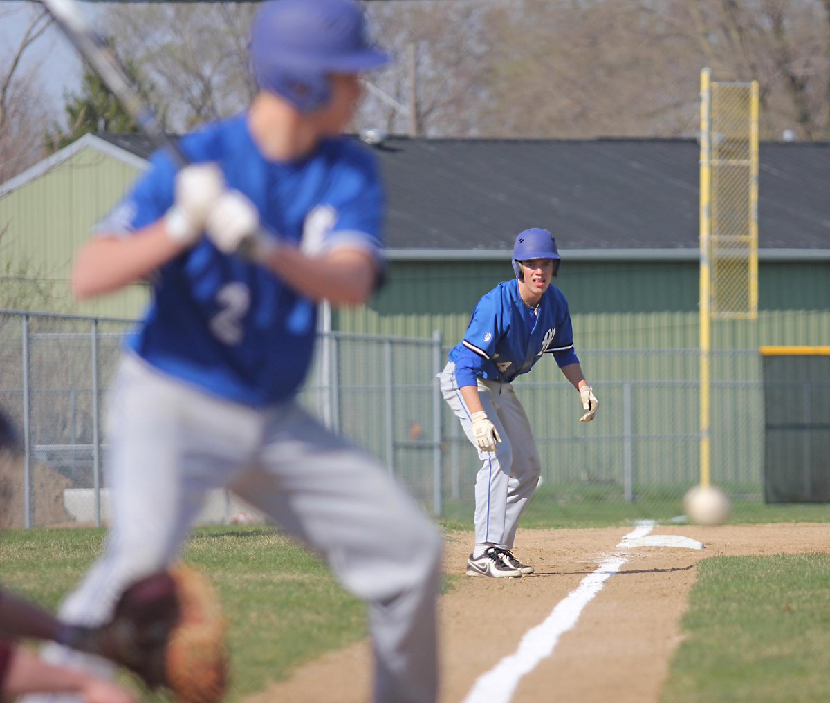 TheFanVSN's tweet photo. .@Baseball_Marian junior @Joe_Rav14 takes a lead off third during @Knights_at_MHS' showdown v #Mishawaka http://t.co/8adKKzUKcv