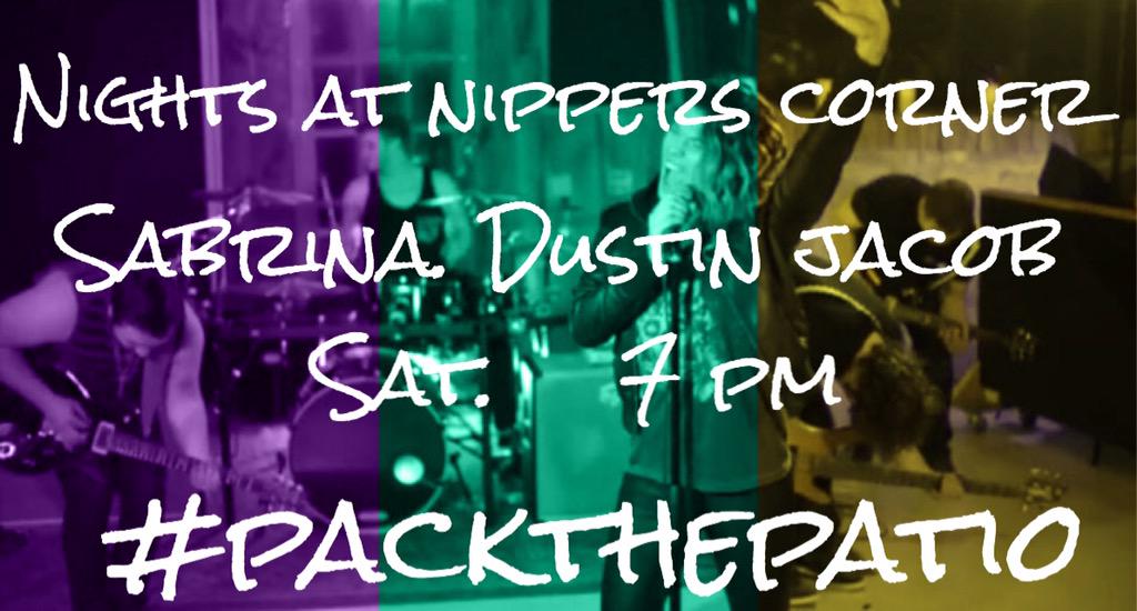 Kindredband's tweet photo. Sabrina, Dustin and Jacob will be live at Nippers Corner at 7 PM this Saturday! #Nashville #packthepatio #livemusic http://t.co/MH7Nx2PRxU