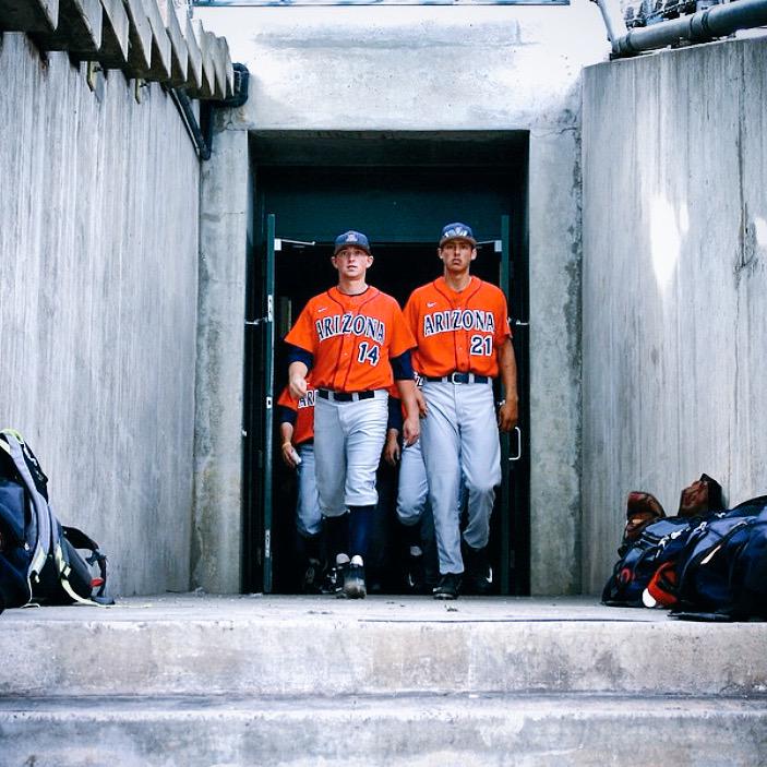 BasebaIIPlayers's tweet photo. Arizona Baseball exiting the tunnel.. http://t.co/y9dYFofjbg