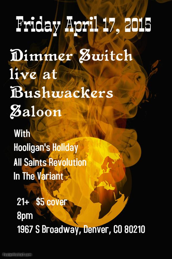 DimmerSwitchRox's tweet photo. Come out to Bushwackers tonight Denver for a great local show.  We are excited to be back!  #supportlocalmusic http://t.co/7OX4OiaH33