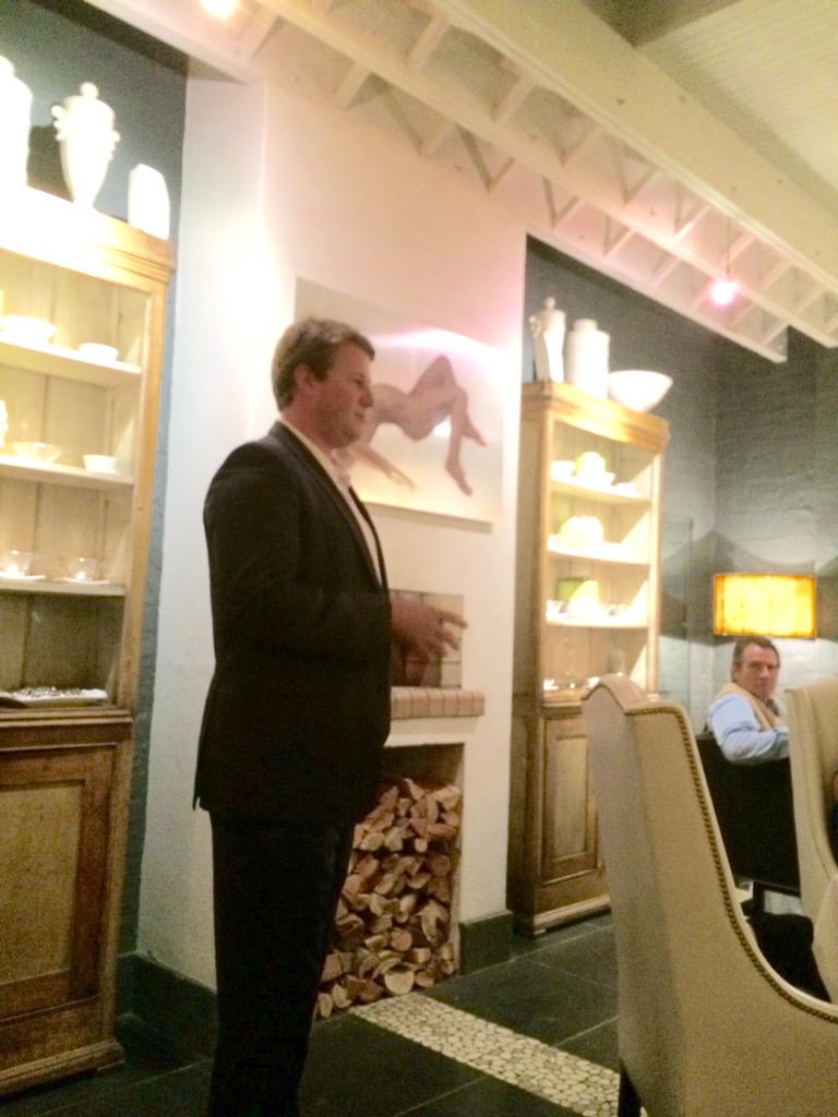 gpwinemaker's tweet photo. Johan de Wet waxing lyrical about the beautiful Bateleur Chardonnay from #Dewetshof. #winecollaboration http://t.co/XA2Z7w44OQ