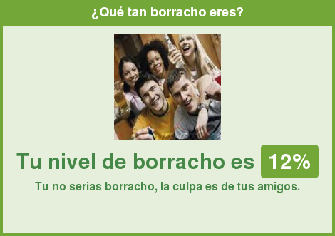 felixdani1999's tweet image. 12% Borracho - Tu no serias borracho, la culpa es de tus amigos. --&amp;gt; Realiza tu test en: mejorestest.com