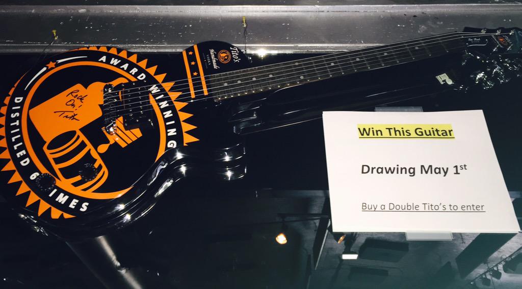 Legends2003's tweet photo. Enter to win a @TitosVodka guitar when you purchase any double titos drink! Only @ Verot! @t__trahan @CaitlinMoreau http://t.co/vR1TAenVNI