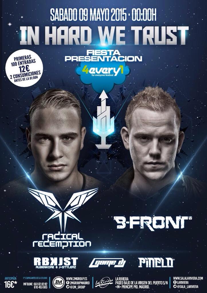 djbfront's tweet photo. Madrid! Nos vemos el 9 de Mayo en @sala_lariviera porque "In hard we trust". #hardstyle http://t.co/Kt3JkI2FLL