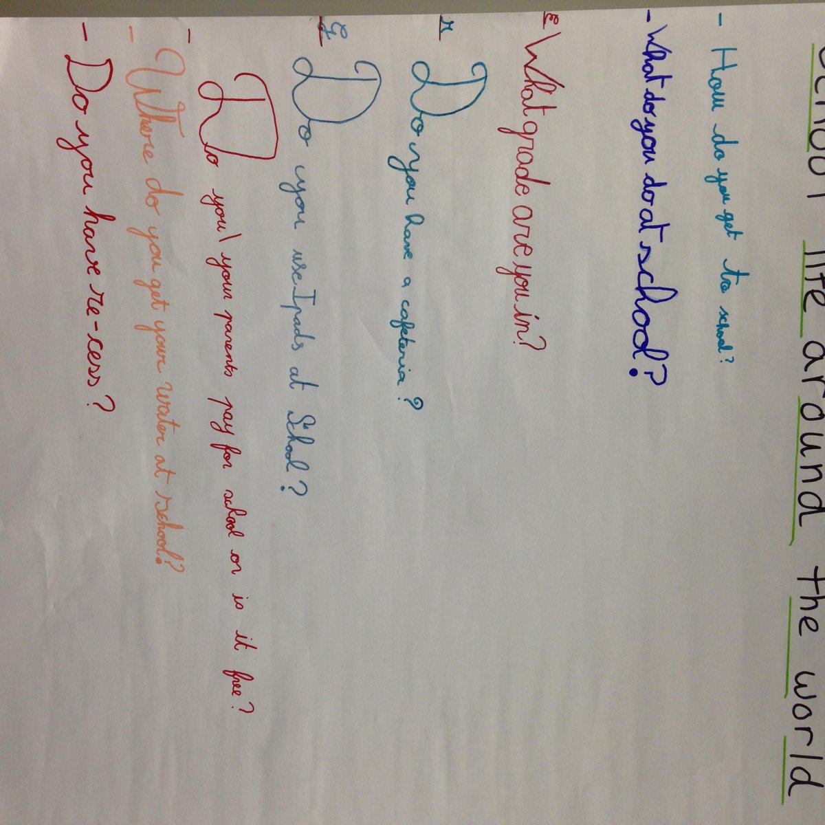 #FAISPDX second graders asking questions to schools all over the world. Please reply below. #pypaction #inquiry