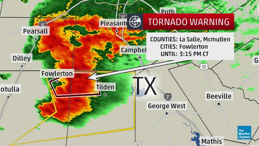 Tornado warning continues south of San Antonio, TX until 3:15 CDT ...