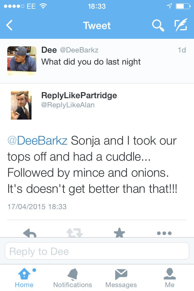 #ReplyLikePartridge