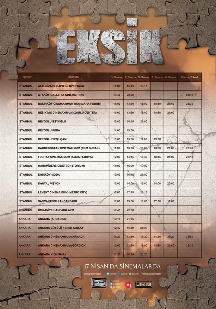 EksikFilmi's tweet photo. Barış Atay'ın yönettiği EKSİK filmi bugün vizyona girdi. Duyurulmasına katkı verirmisiniz. Teşekkürler. @DenizCkr http://t.co/ukSMJZzMeP