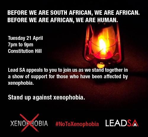 ChangeAgentSA's tweet photo. Please join us on Tuesday in JHB&amp;CPT:7pm, as we stand United against violence! #NoToXenophobia #LesdSAvigil Please RT http://t.co/rTobtQ8MDf