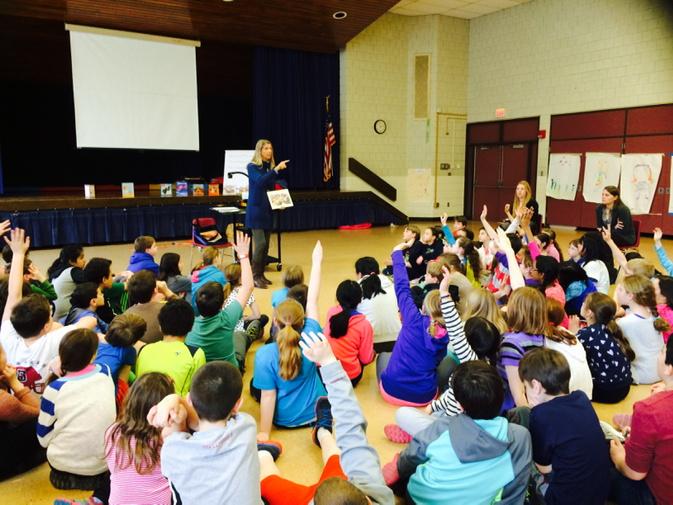 annemariedavid's tweet photo. Madeline and her 4th class at Memorial were happy to meet "Unbreakable Code" author! You were awesome @SaraHoagland http://t.co/DpeiT75SsK