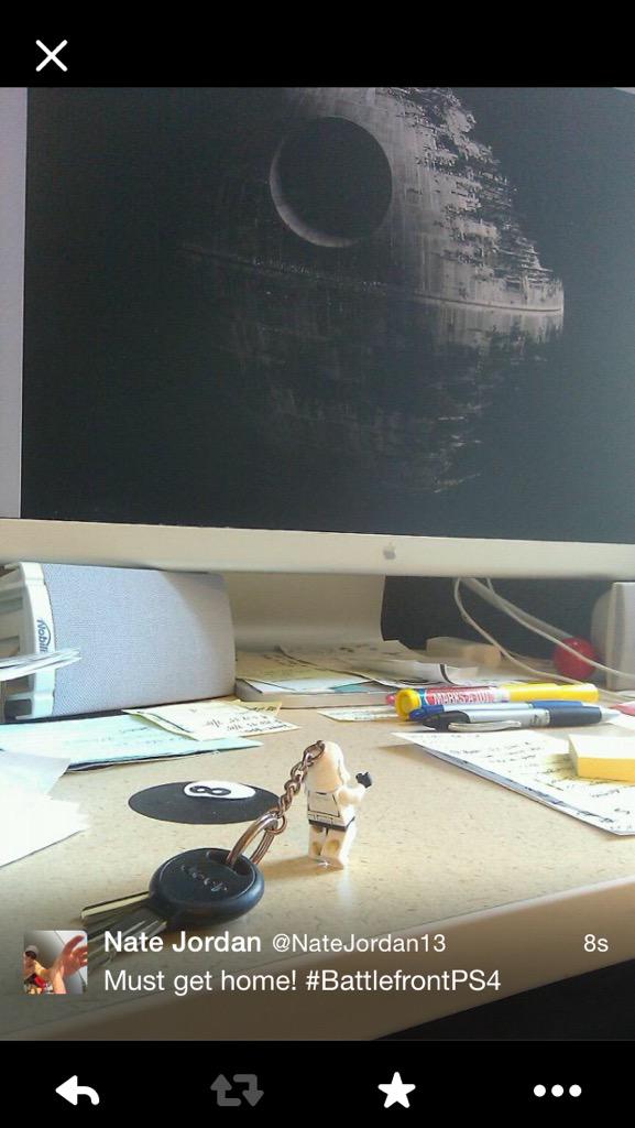 NateJordan13's tweet photo. Must...get...home @EAStarWars. #SWBattlefrontPS4 http://t.co/Wook30nOvq