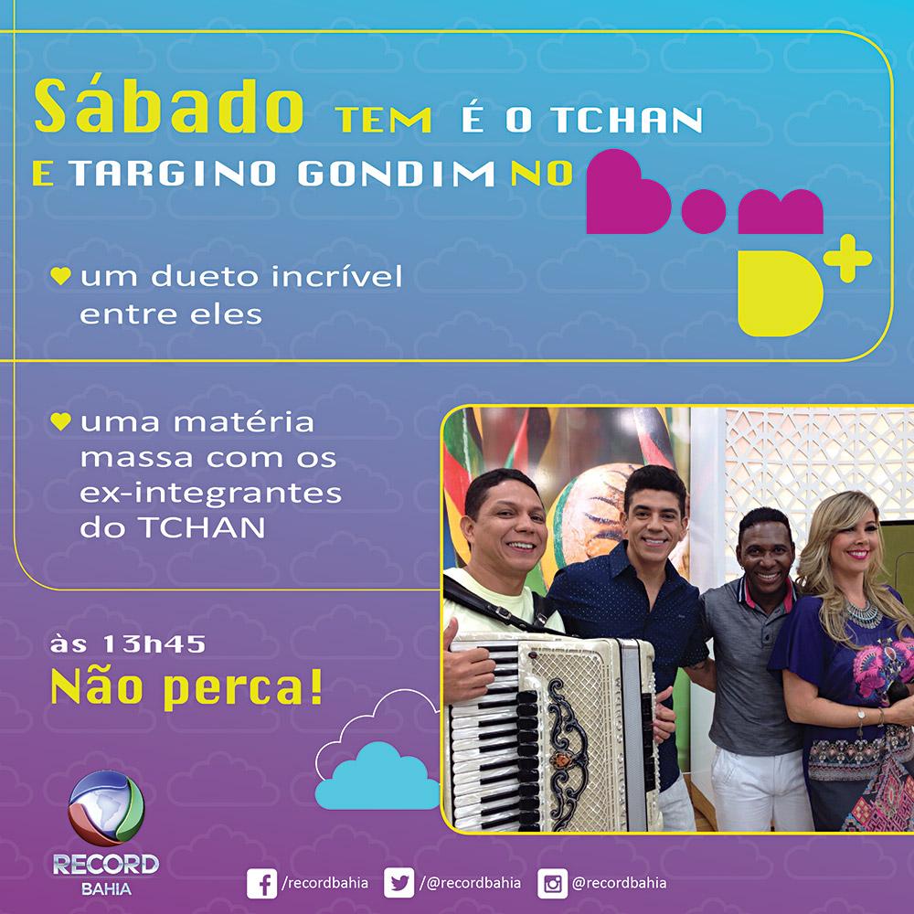 recordbahia_'s tweet photo. @EricaSaraiva e @_MatheusRamos  recebem @EoTchanOficial e @TarginoGondim,no @bom_demais deste sábado, às 13h45.Veja! http://t.co/eDJE4XRvXX