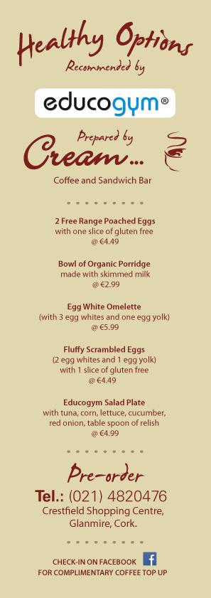 cream_info's tweet photo. Healthy Educogym menu options ... http://t.co/aUONJshkpd