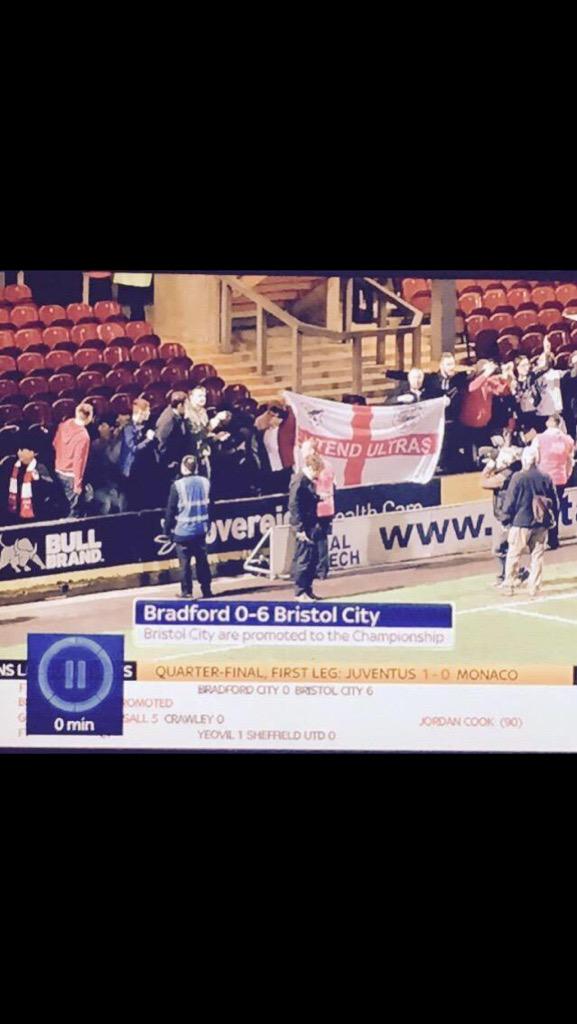 Spot the difference, both 3rd Div champions celebrations