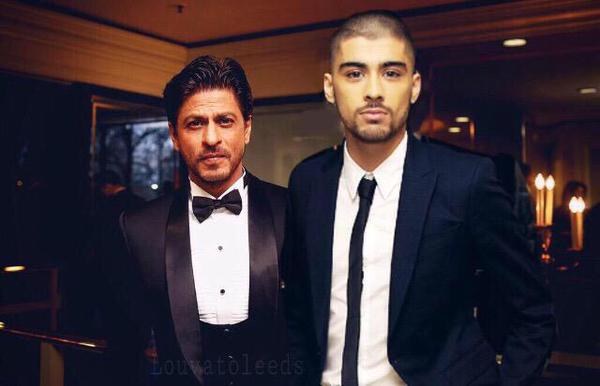 IZaynstan's tweet photo. "@Zaynie_MyBae: #RememberWhenZayn finally met Shahrukh Khan...

 http://t.co/eBInqaLaJy"is that my eye oor zayn is taller than srk😁😁