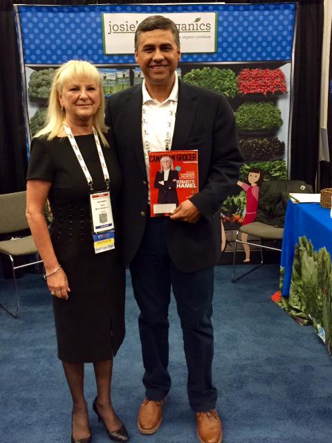 BragaFresh's tweet photo. Ray with Metro's top produce buyer and @CanadianGrocer cover Bernadette Hamel in the @JosiesOrganics booth! #CPMA2015 http://t.co/ZOKjcTjsVe