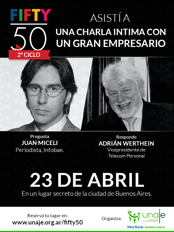 UNAJE's tweet photo. Save the date! El próximo jueves 23 de abril los esperamos en el segundo #Fifty50 2015! http://t.co/aQ5cKDfKA0 http://t.co/GYxh61BVX7