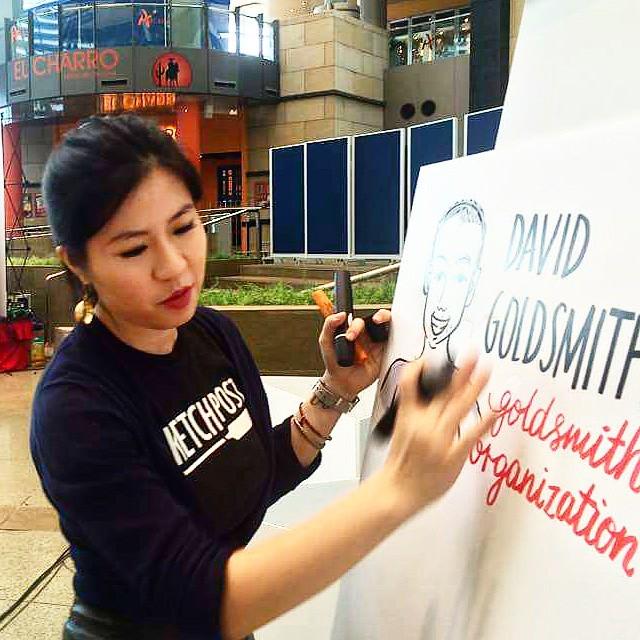 Sketch_Post's tweet photo. First up, David Goldsmith wants to change education! @_yeehui sketching up a storm #tedxhked http://t.co/S0T4VaKcII