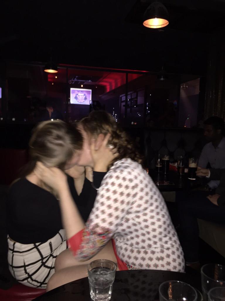 XroadsYFC's tweet photo. That one time the secretary and assistant secretary got too close 💋#winchers http://t.co/BpiJ0g0cv5