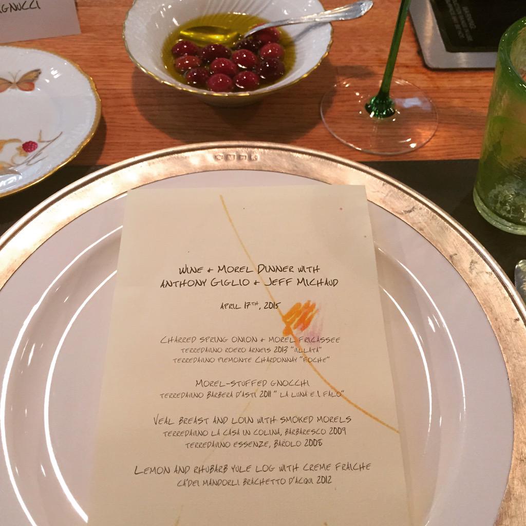 Table Set: #Piedmont #Wine + Morel Dinner at #Vetri #Philly with @jeffreymichaud <a href="/marcvetri/">marcvetri</a> @aliciaawalter #lovemyjob