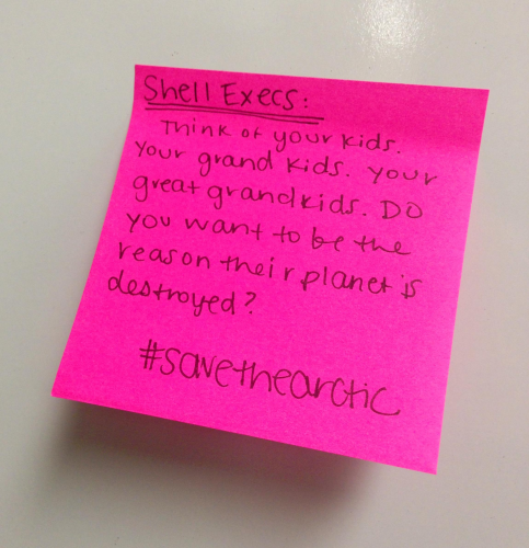 greenpeaceusa's tweet photo. We've been amazed by these powerful messages to @Shell.

Send your own here: http://t.co/me247iuZvC 

#PeopleVsShell http://t.co/rD9SkLHx57