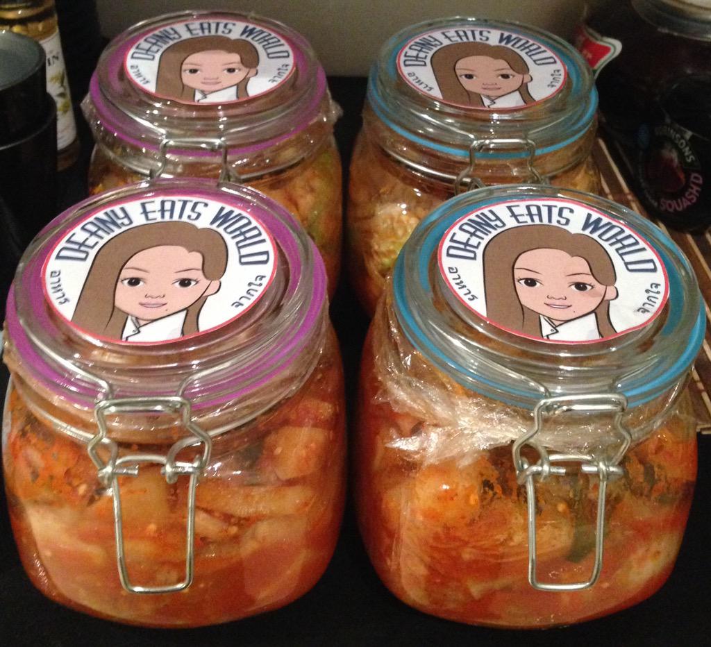 DeanyEatsWorld's tweet photo. Latest batch of #homemade #kimchi #soonready #purchase #DeanyEatsWorld #blooger #homechef #korean #spicy #brand #logo http://t.co/GmTswAm7vr
