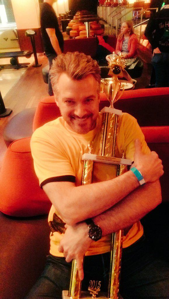 TheEdwardWatts's tweet photo. @TheFantasticks and Perfect Crime win the Broadway Bowling league! Though you'd think it was just me! ;-) http://t.co/OF0tggioj2