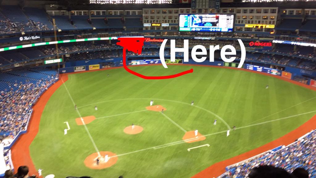 Groovely's tweet photo. @BlueJays: What does a guy have to do to get a SkyBox around here?? #BringBackDomer http://t.co/oEgl5PVGFE