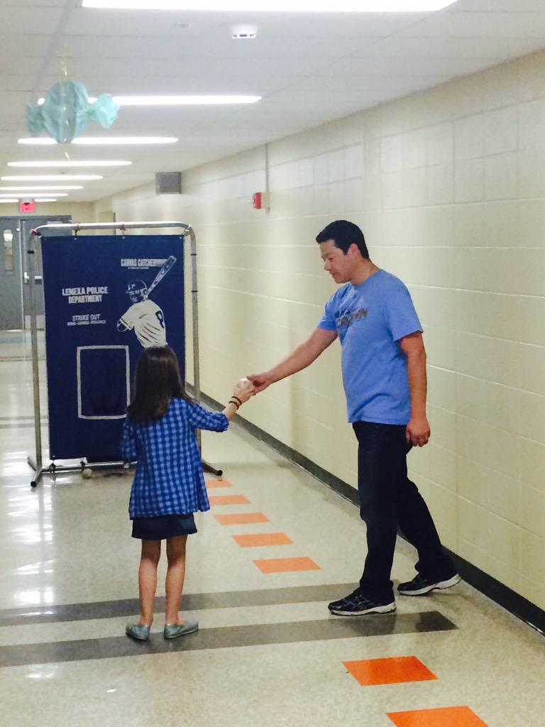 Officer Chavez is running the Speed Pitch station #Rockets512  <a href="/cityoflenexa/">City of Lenexa</a>