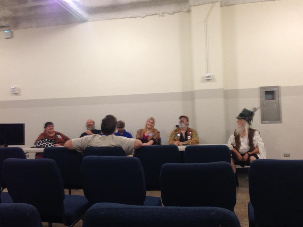 SWLABrowncoats's tweet image. View of the #Firefly panel in Panel Room 5 @CyPhaCon