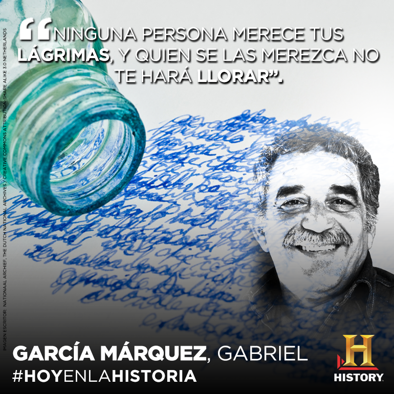 HistoryLA's tweet photo. #HOYENLAHISTORIA Hace un año murió #GabrielGarcíaMárquez http://t.co/AKSGI1UPb6. RT si leíste alguna de sus obras. http://t.co/TzkQ1aqkAi
