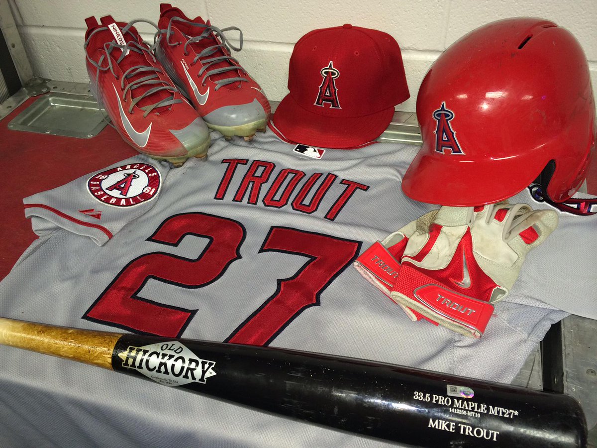 MLB's tweet photo. Authenticated @Trouty20 100th home run EVERYTHING (Via @MLB_Authentic). http://t.co/cAXu7ruPqQ