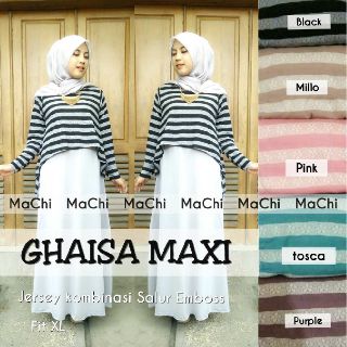 syazhaco's tweet photo. Ghaisa Maxi • 145rb • Bahan Polos (Jersey) + Salur (Emboss) • All size fit XL http://t.co/Leq0g6aXLD