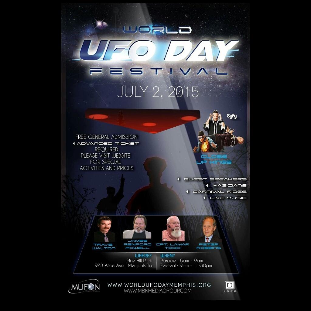 Jblazemagic's tweet image. So it's official we will be in Memphis Tennessee for the world ufo day festival July 2 2015 can't wait! #closeupkings
