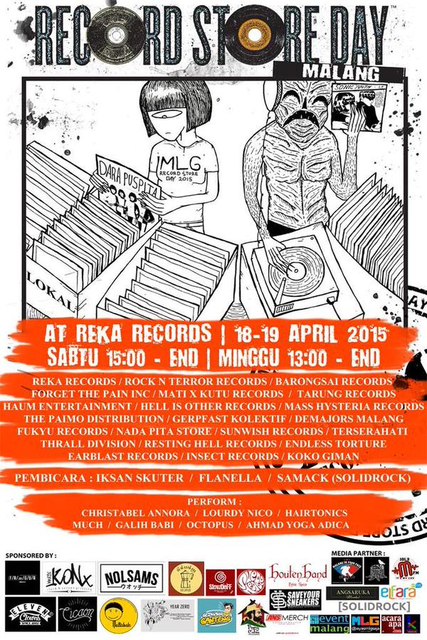 Hari ini #RSD2015MLG hajatan gede <a href="/MLGrecordsDay/">Malang Records Label</a> di <a href="/rekarecords/">Reka Records</a> Yuk dukung musisi indie terus berkarya yuk!