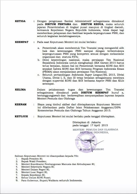 RT <a href="/PanserBiruTweet/">Panser Biru Official</a> Surat Pembekuan PSSI (Halm 3)