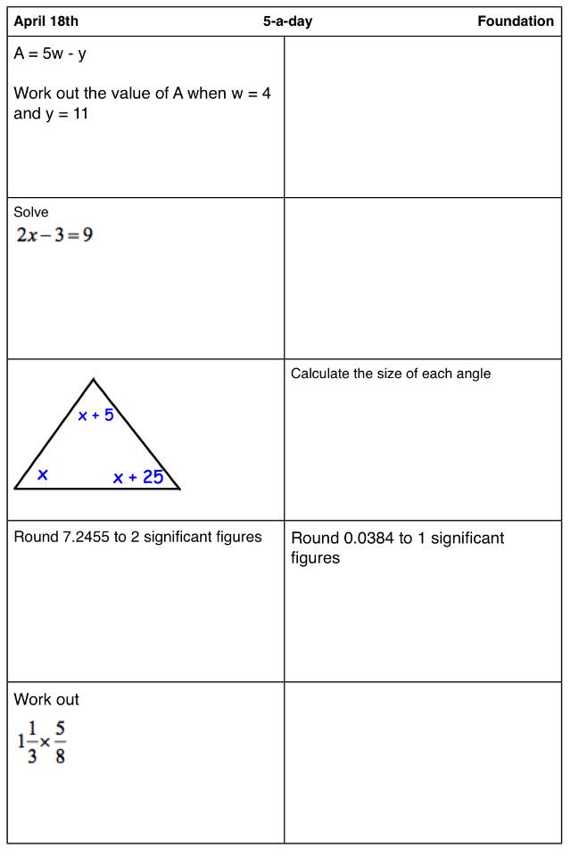 Corbettmaths's tweet photo. Aiming for a grade C in your #gcsemaths? Try today's Foundation #5aday from http://t.co/5PihVsBng4 http://t.co/3EHaIeleNa