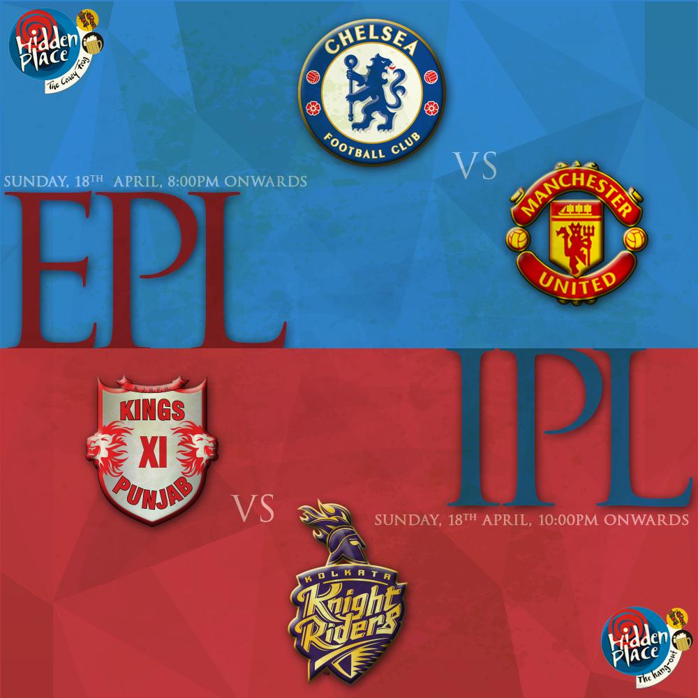 We've got #HappyHours till 8pm at all 3 outlets today! Lot's of #EPL and #IPL action coming your way tonight as well!