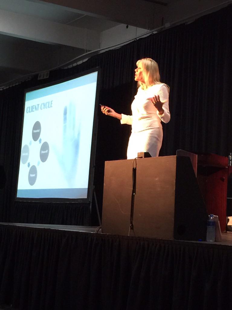 VAULTLifeApp's tweet photo. The awesome @CherieEilertsen on the stage at the #RicherLife conference! @MikeEilertsen @Forbesdav http://t.co/i7vm3I1b1t