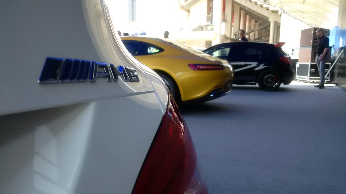 MercedesAMGF1's tweet photo. Our boys made a stop off to see these beauties en route to the garage this morning too... looking good! ;) #CarPorn http://t.co/4jnixCxENP