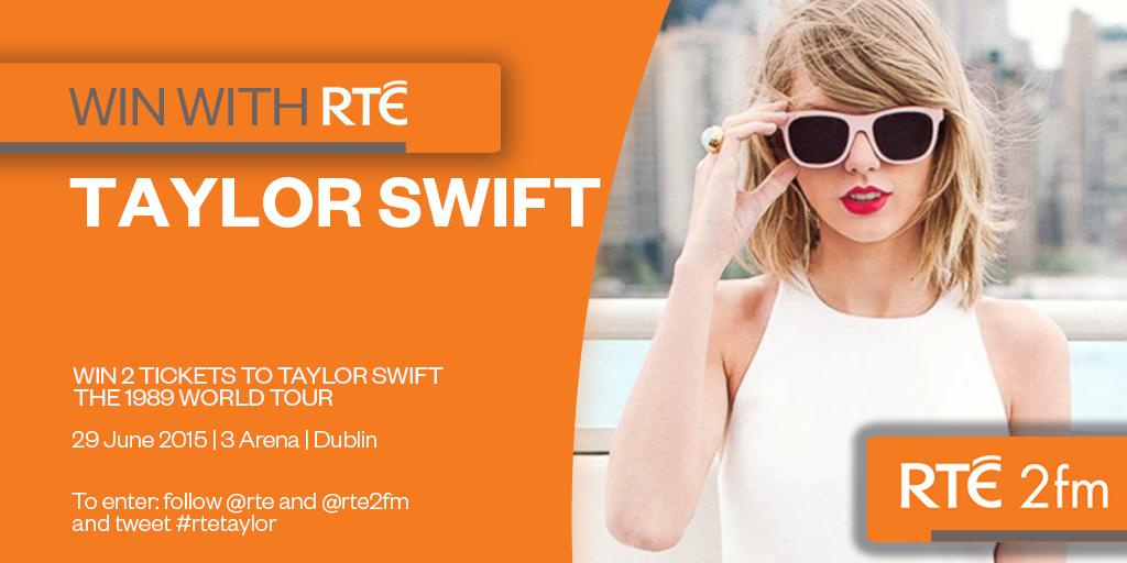 RTE2fm's tweet photo. Win 2 tickets to @taylorswift13 Taylor Swift in Dublin! Just follow @rte and @rte2fm and RT #rtetaylor to enter. http://t.co/eSFsJv06mB