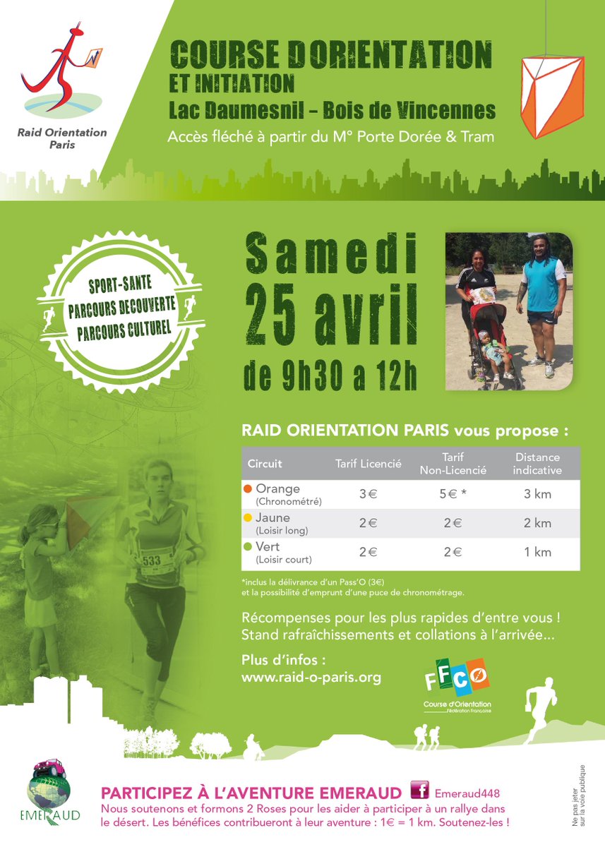 Une course d'orientation <a href="/paris/">Paris</a> au lac daumesnil  le 25/04! <a href="/Anne_Hidalgo/">Anne Hidalgo</a> <a href="/jfmartins/">J-Francois Martins</a> raid-o-paris.org