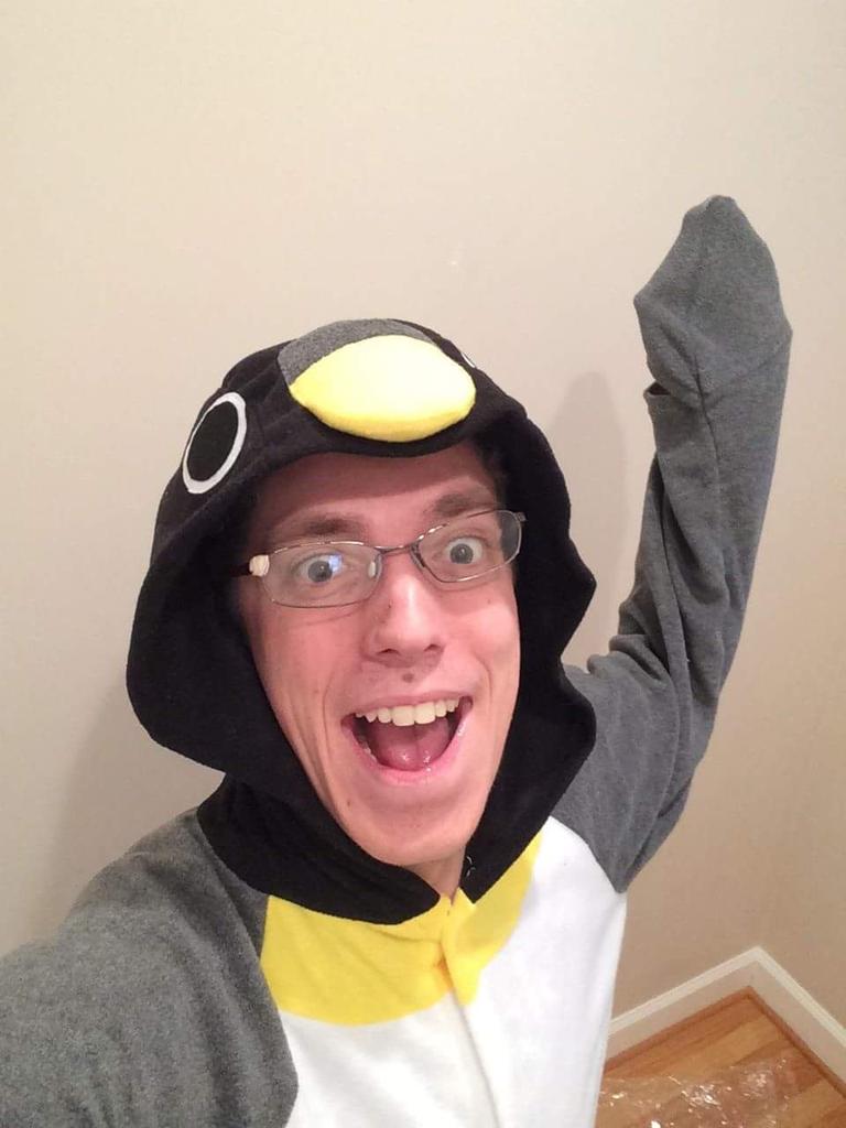 Hack_Ware's tweet photo. #onesieReady!  Off we go to hackRU! Look for the penguin or catch the egg to get a raffle ticket! #LetTheGamesBegin http://t.co/KGPl9YFKue