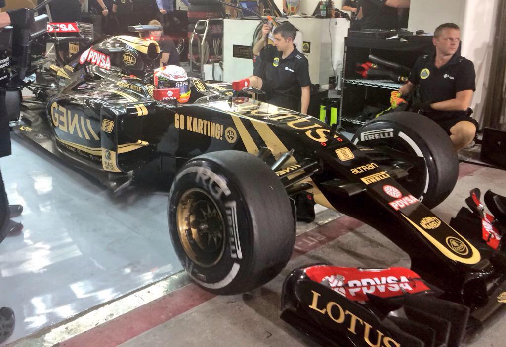 LotusKarts's tweet photo. Great support to #karting by @Lotus_F1Team at the Bahrain Grand Prix this weekend. #F1 http://t.co/ch3TYuix6k