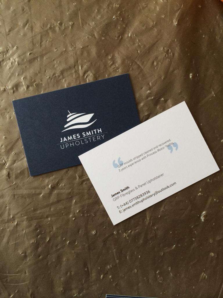 JS_upholstery's tweet photo. Business cards have arrived! Any fibreglass that you want re-upholstering then message me! http://t.co/qohT4IeHa6
